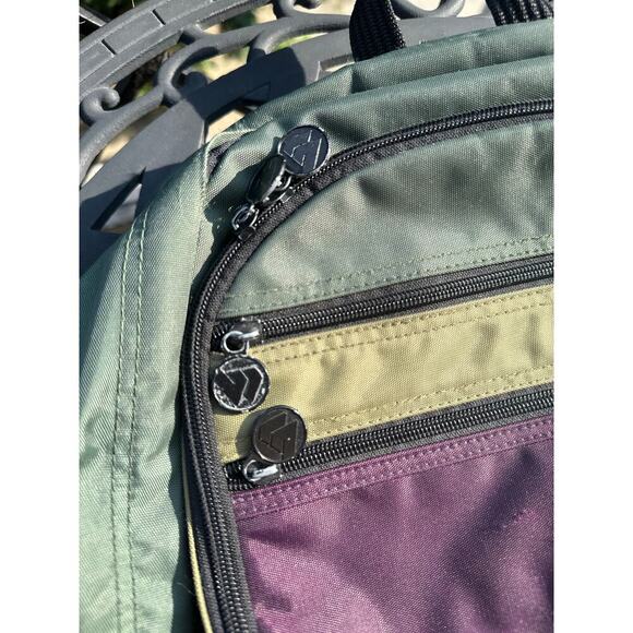 Vintage Wimbledon Tennis Backpack Green Purple Logo 90s Retro Tournament Bag - Picture 3 of 10